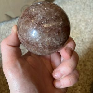 Strawberry quartz crystal sphere